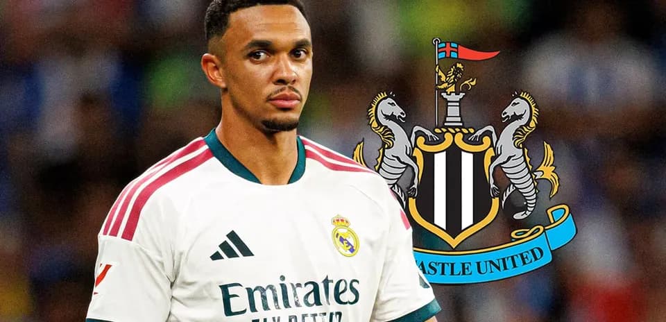Player wearing Real Madrid kit with Newcastle United logo