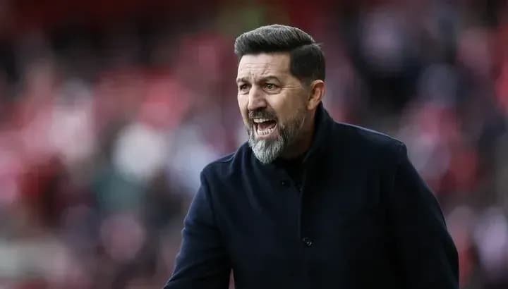 Manager gesturing and shouting during match