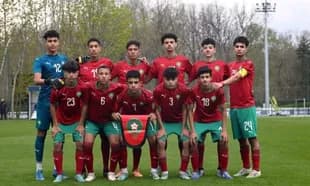 Moroccan youth football team posing for group photo