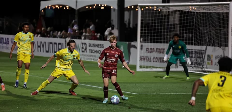Players competing during Sacramento Republic match
