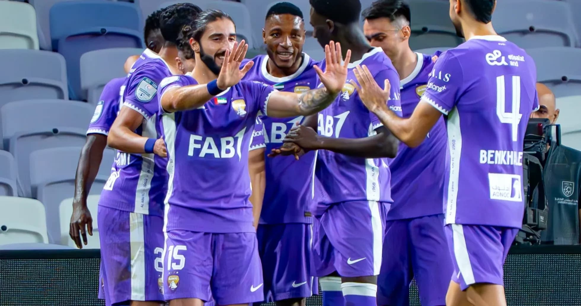 Al Wahda U23 players celebrating a goal
