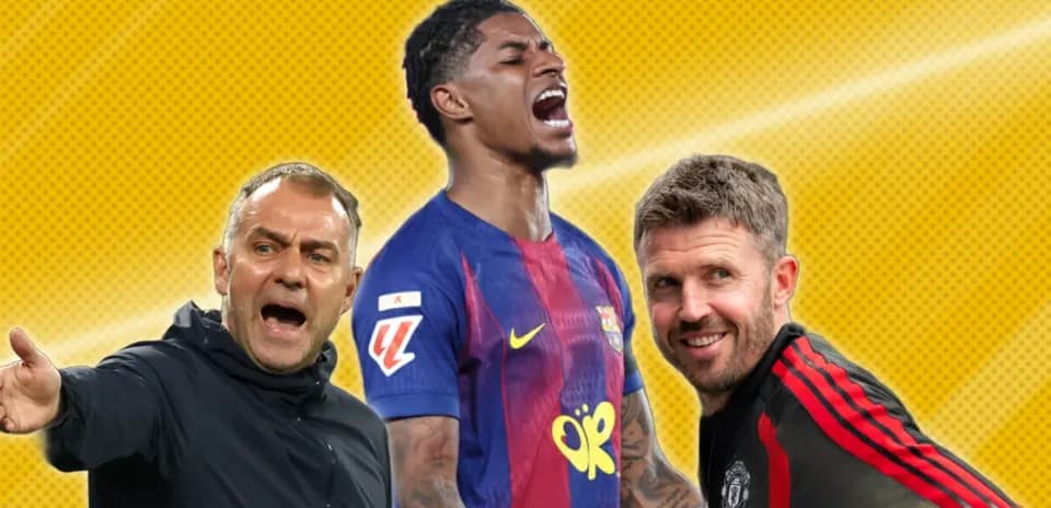 Three football figures with a vibrant background