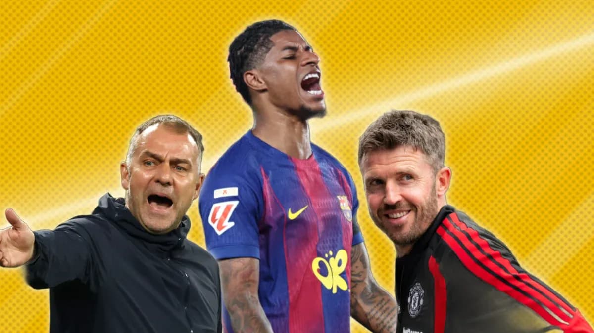 Three football figures with a vibrant background