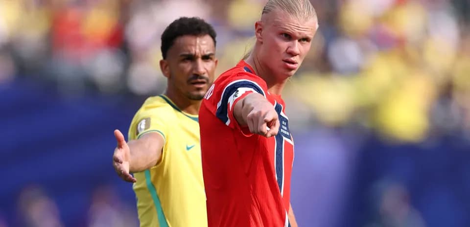 Two players arguing during a football match