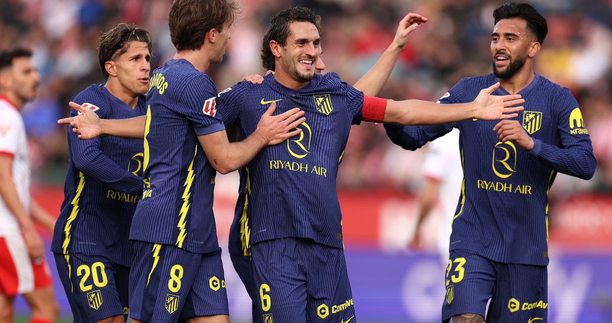 Atletico Madrid players celebrating a goal