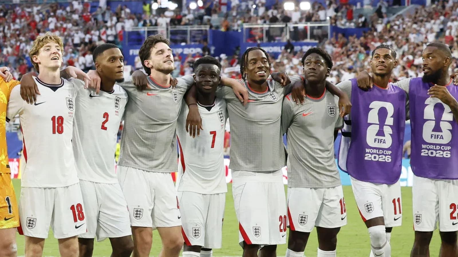 England players celebrating after a match