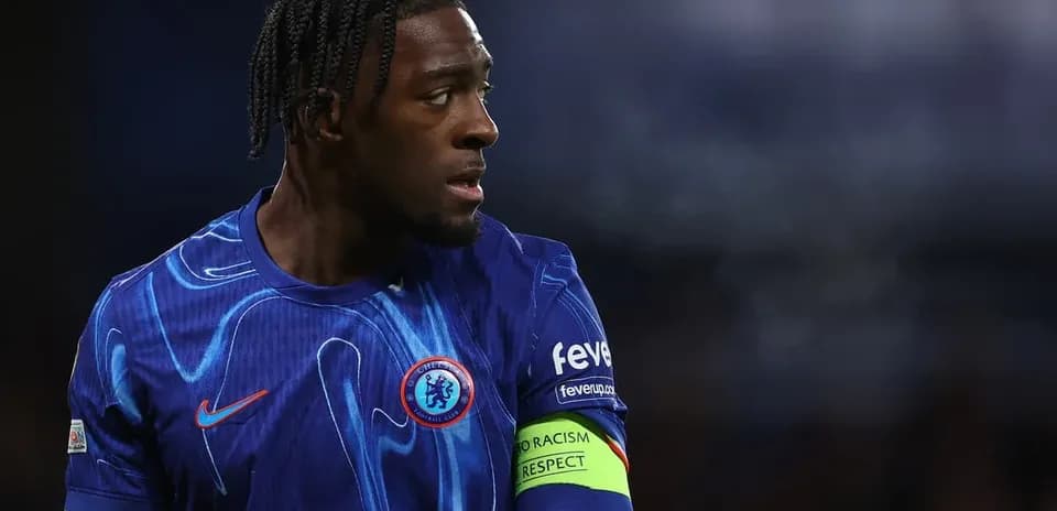 Player wearing Chelsea kit during a match