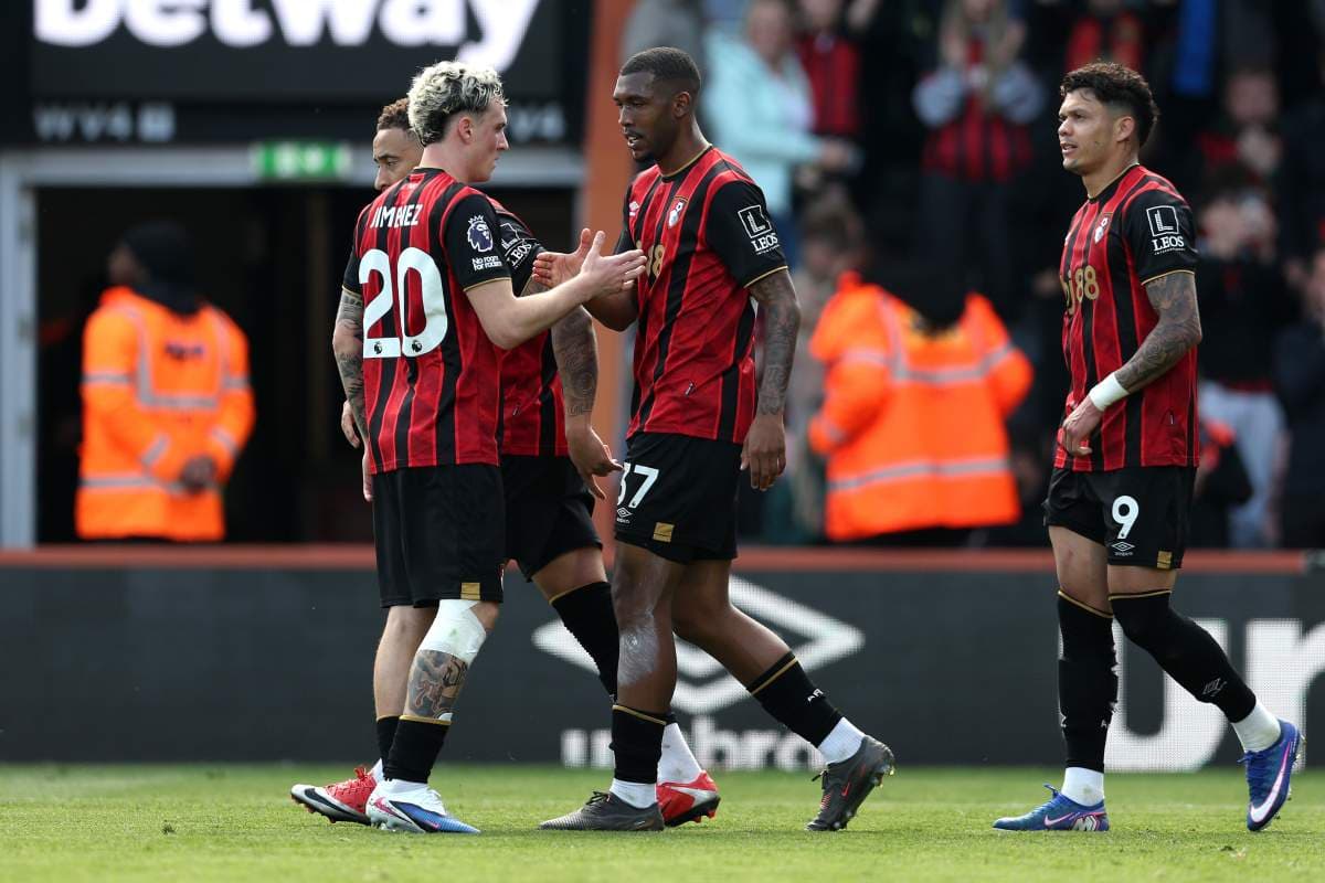 Bournemouth players celebrating during a match