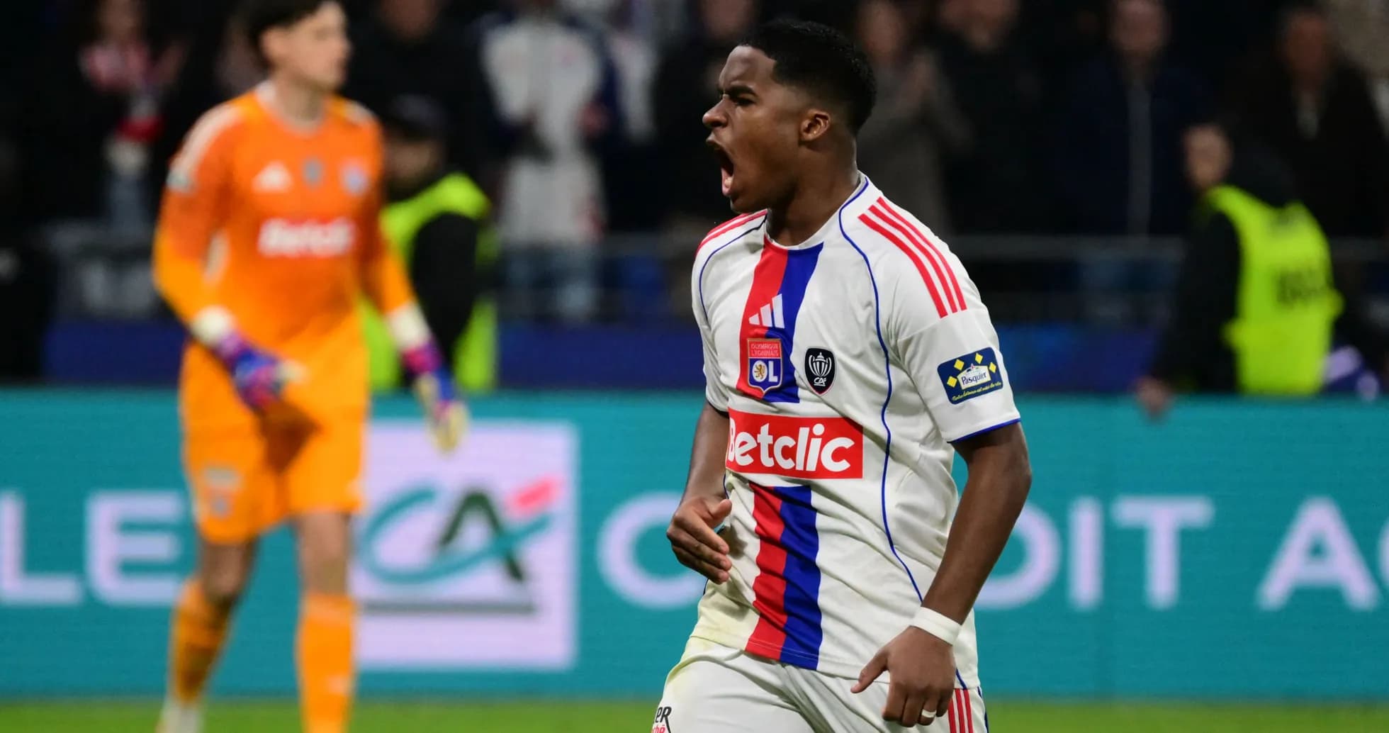 Player celebrating a goal during a match