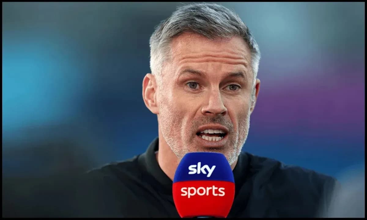 Sports commentator speaking into microphone during broadcast