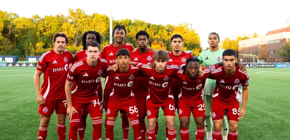 Toronto FC II players posing for team photo