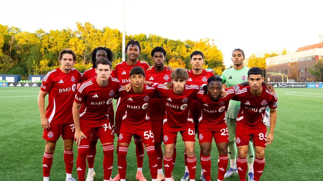 Toronto FC II players posing for team photo