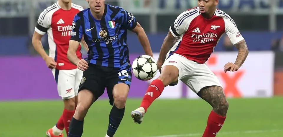 Players contesting the ball during a match
