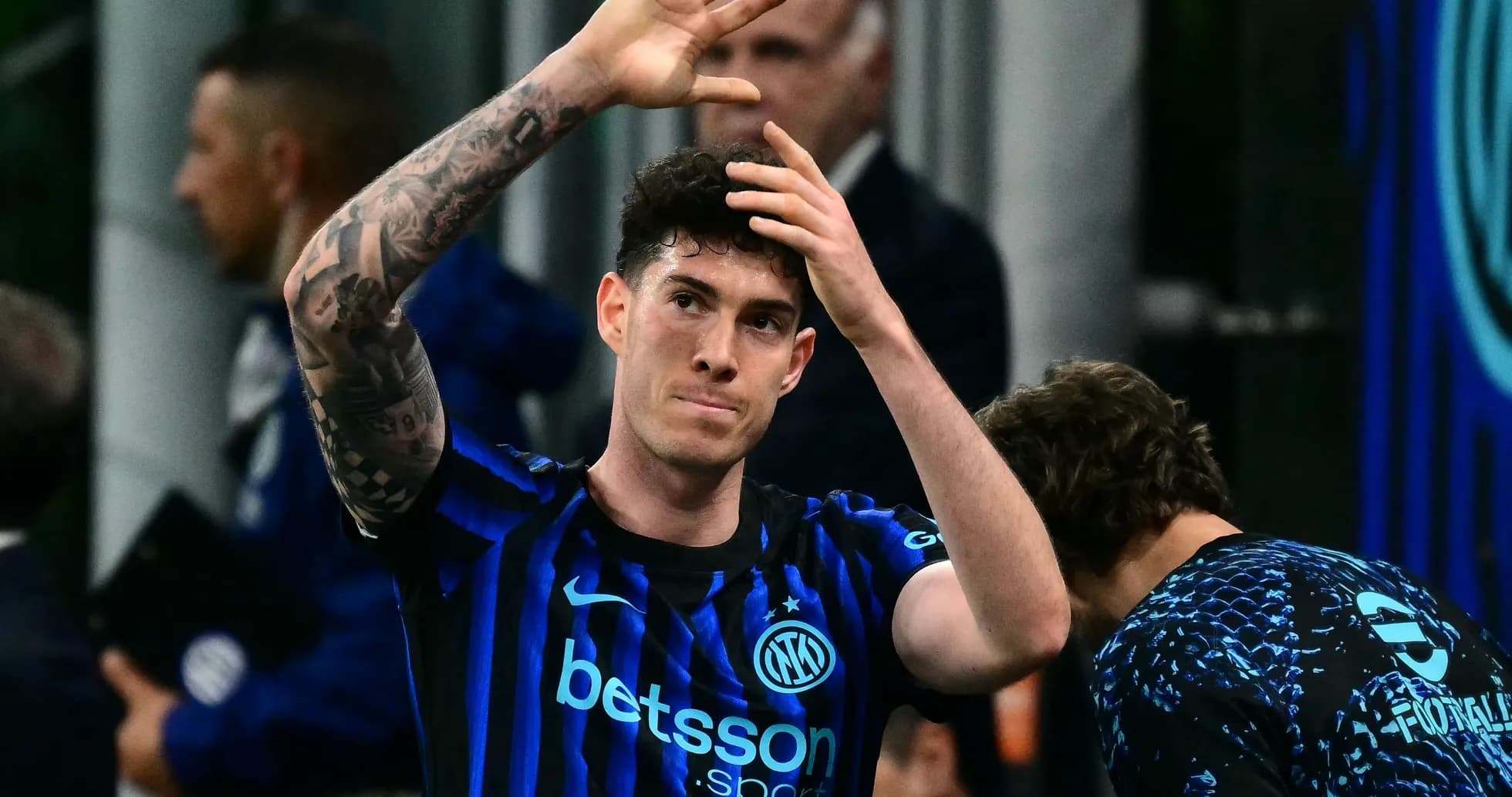 Player waving to fans after the match