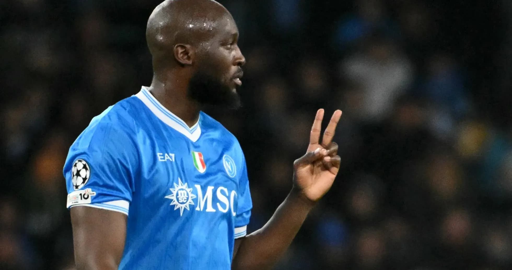 Player gesturing during a football match