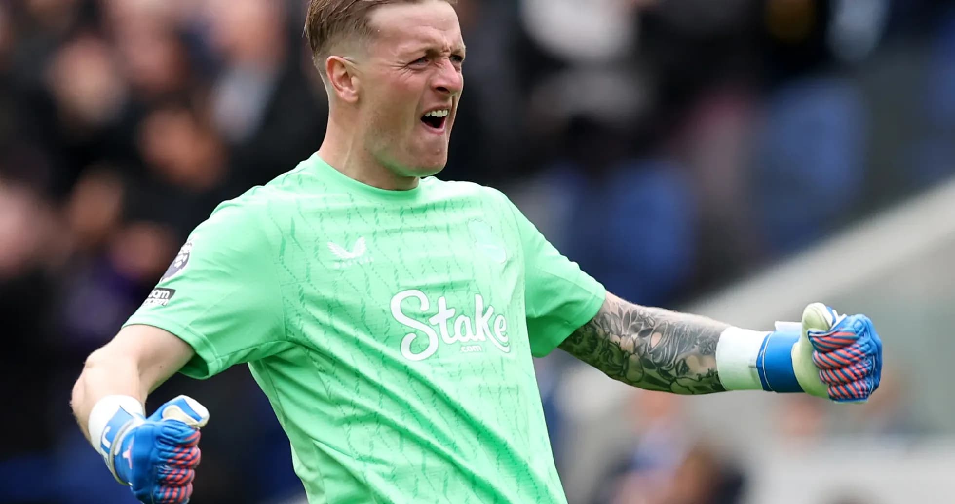 Goalkeeper celebrating during Crystal Palace match