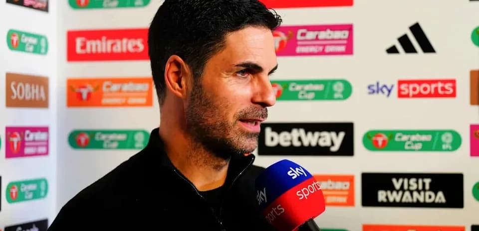 Manager speaking during post-match interview session