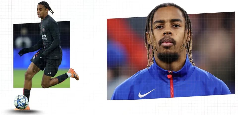 Player in action on the field and portrait