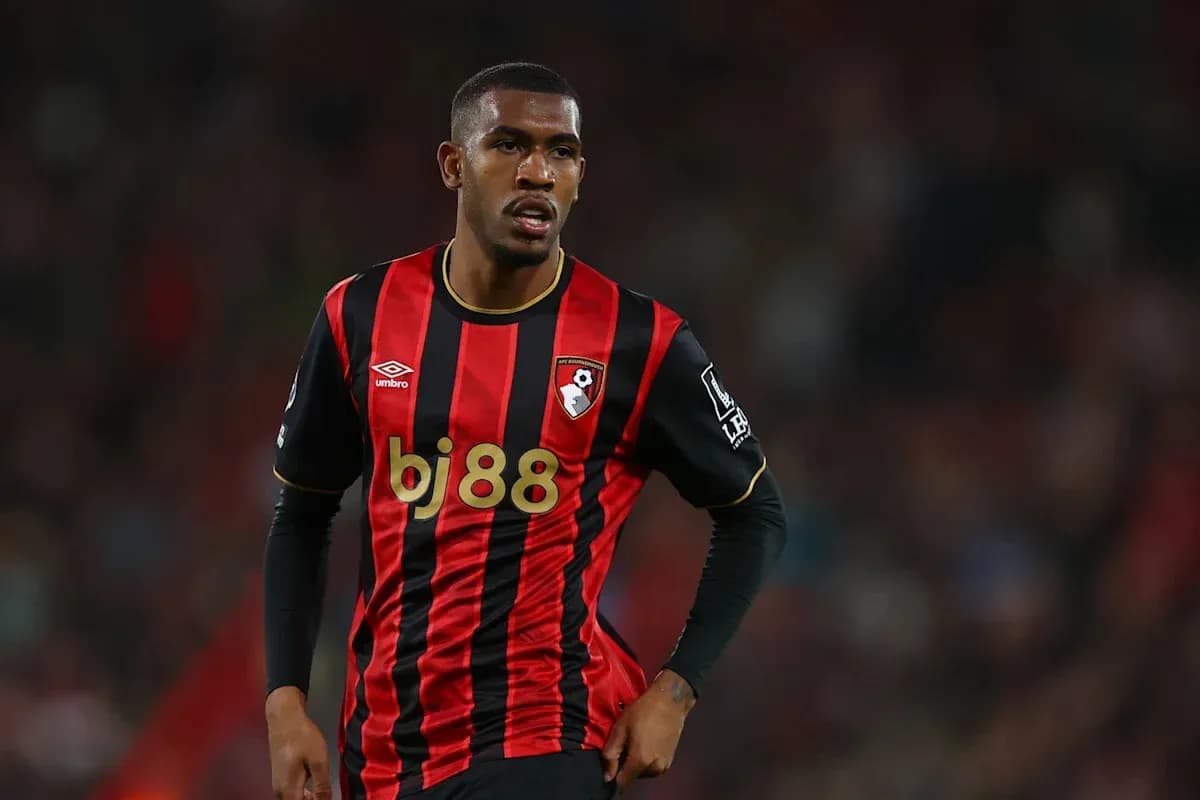 Bournemouth player in black and red jersey during match