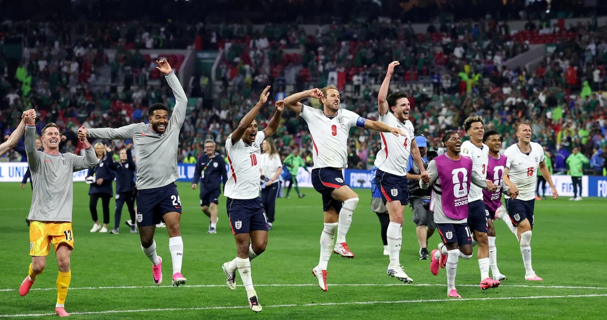 England players celebrating after World Cup victory
