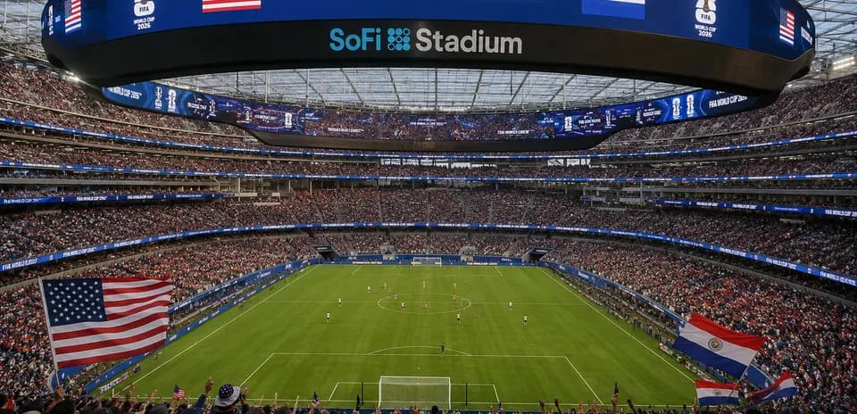 Crowd cheering during USA vs Paraguay match