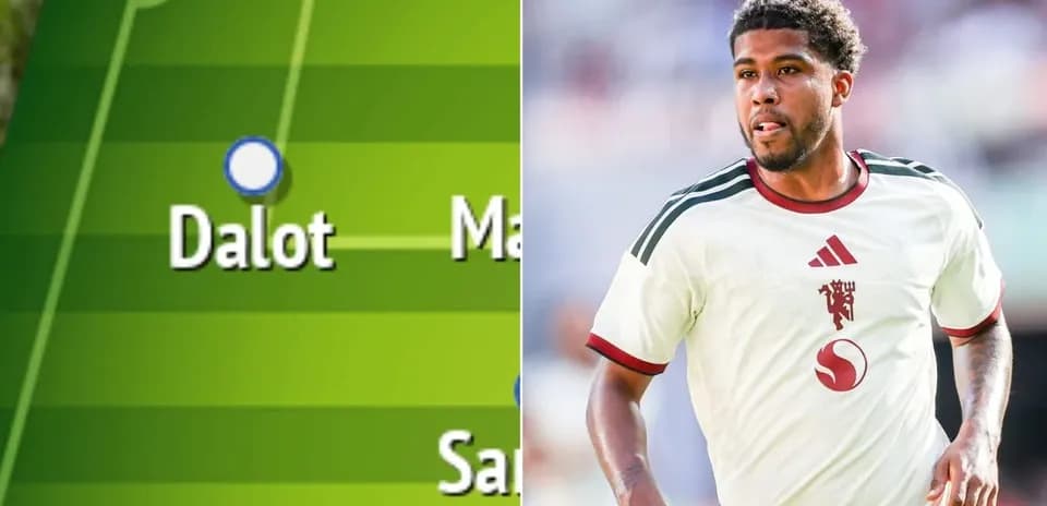 Dalot's position on field and player in action