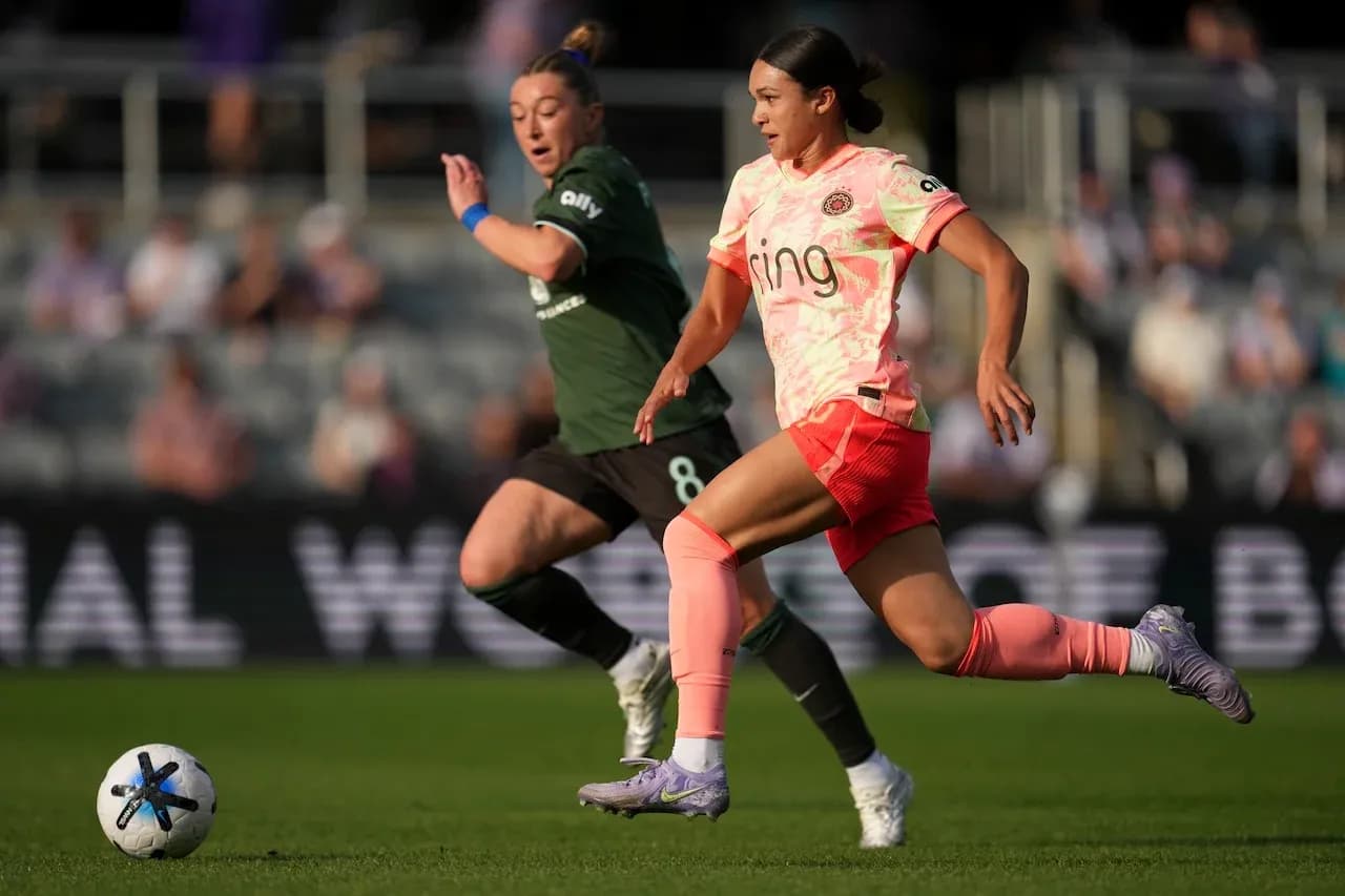 Player sprinting with ball during match