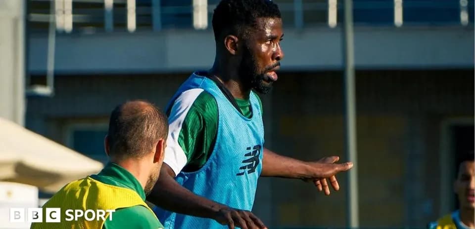 Player training during football practice session