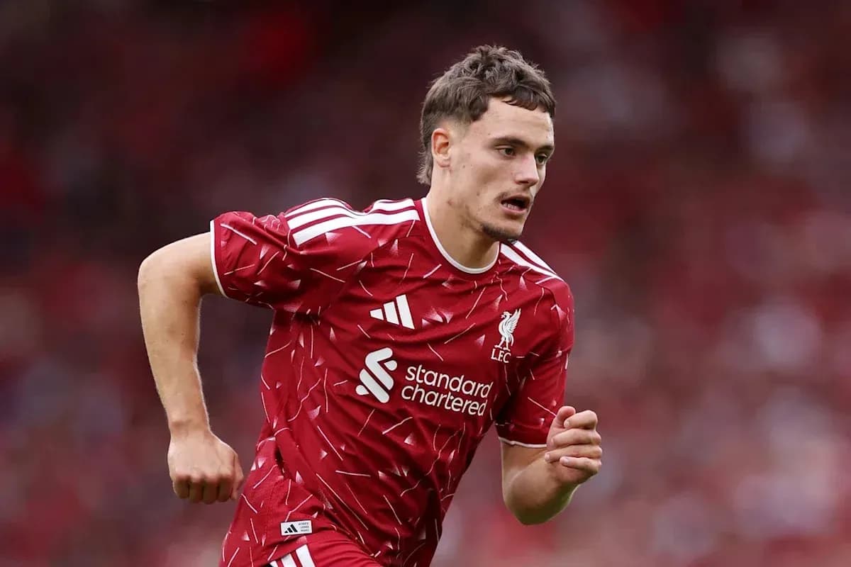 Player running during a Liverpool match