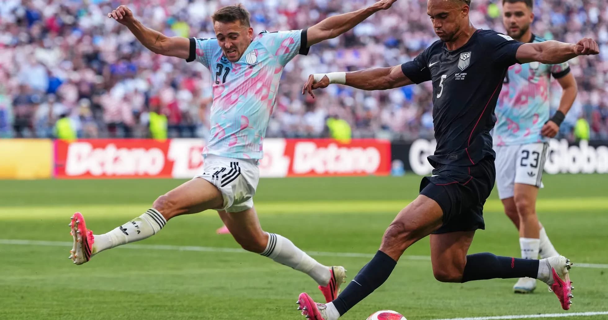 Player from USA taking a shot during match