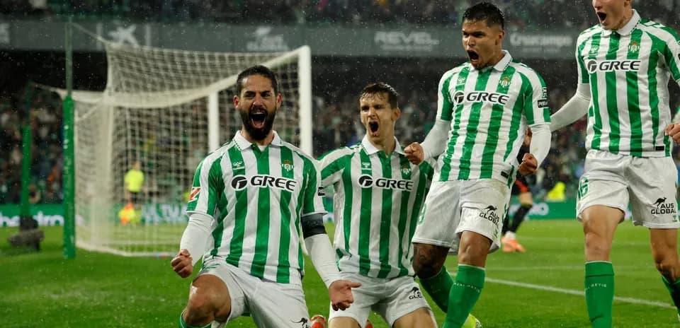 Real Betis players celebrating a goal