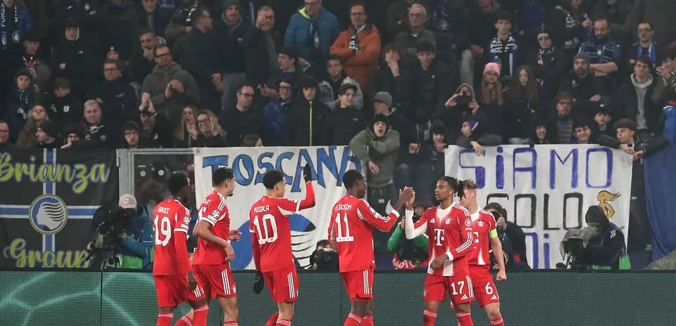 Bayern players celebrating a goal during match