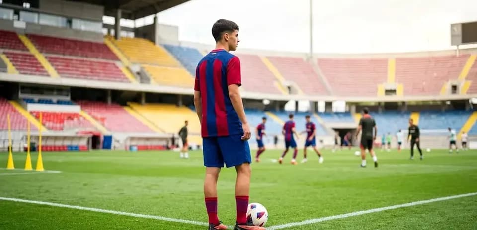 Player preparing for training at stadium corner