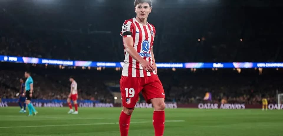 Player in Atlético Madrid kit during UEFA Champions League match