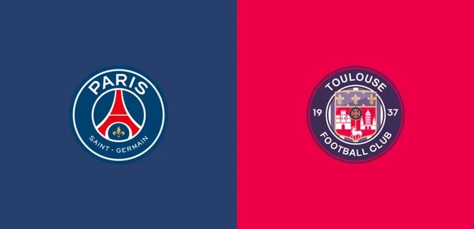 Logos of Paris Saint-Germain and Toulouse FC