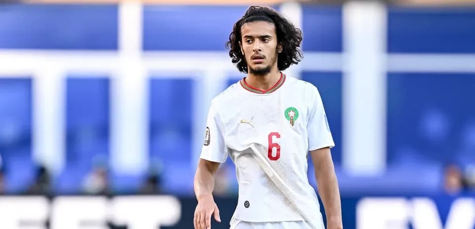 Player wearing Morocco jersey during match