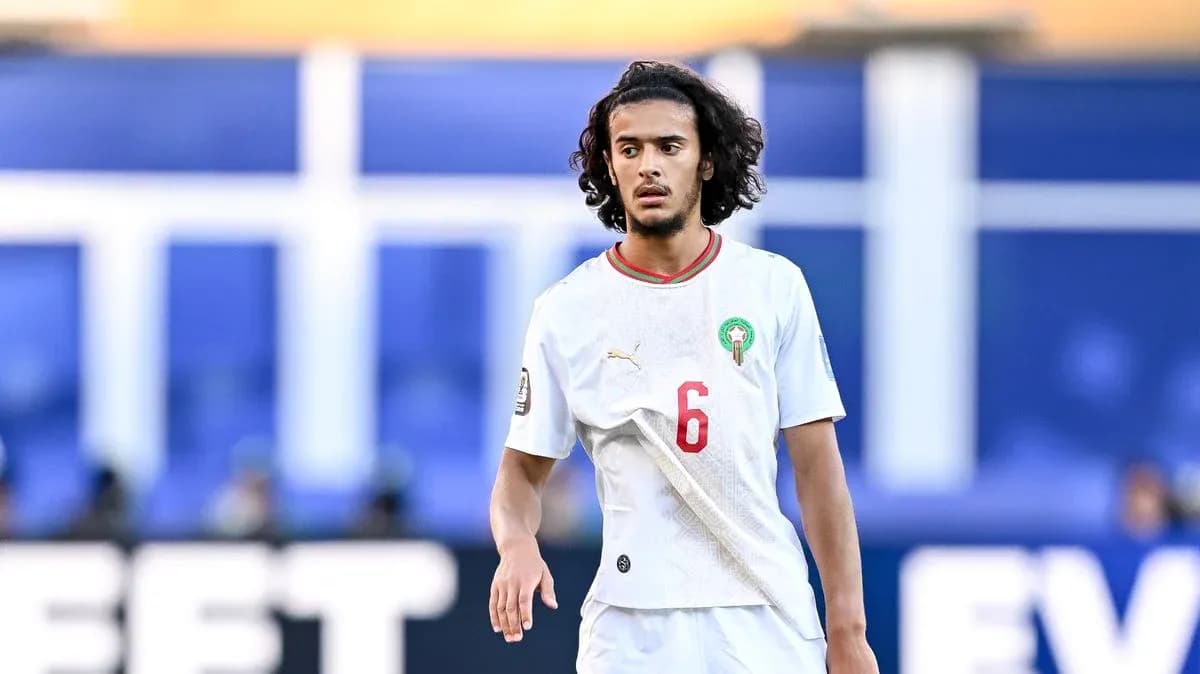 Player wearing Morocco jersey during match
