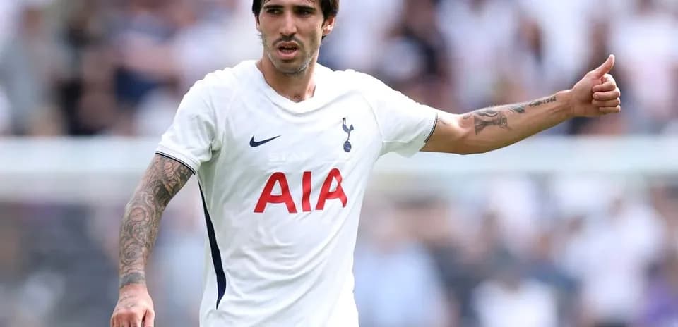 Player gesturing during a match for Tottenham Hotspur
