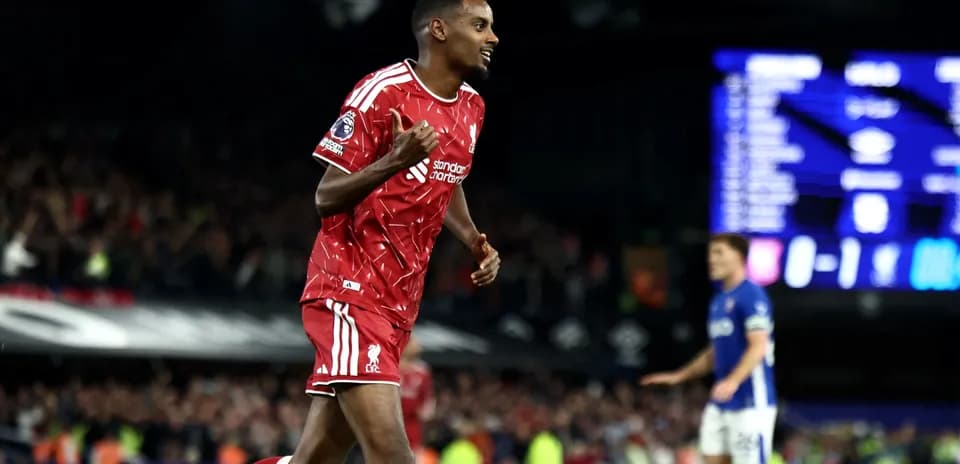 Player celebrating goal during Liverpool match