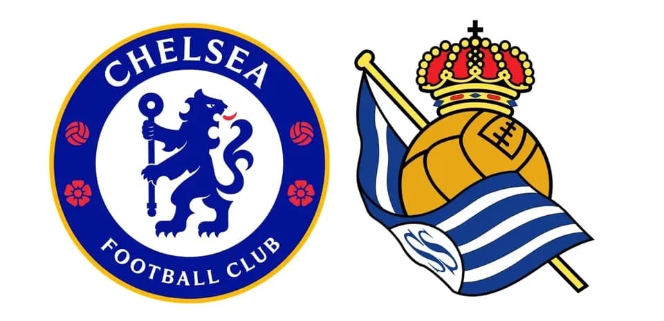 Logos of Chelsea FC and Real Sociedad