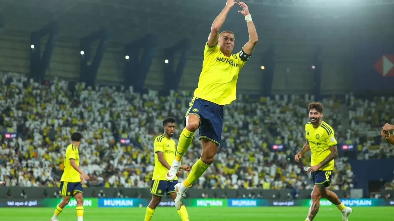 Player celebrating a goal during a match
