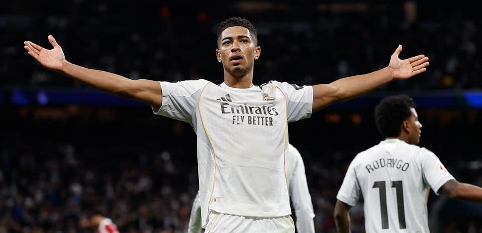 Player celebrating during Real Madrid match