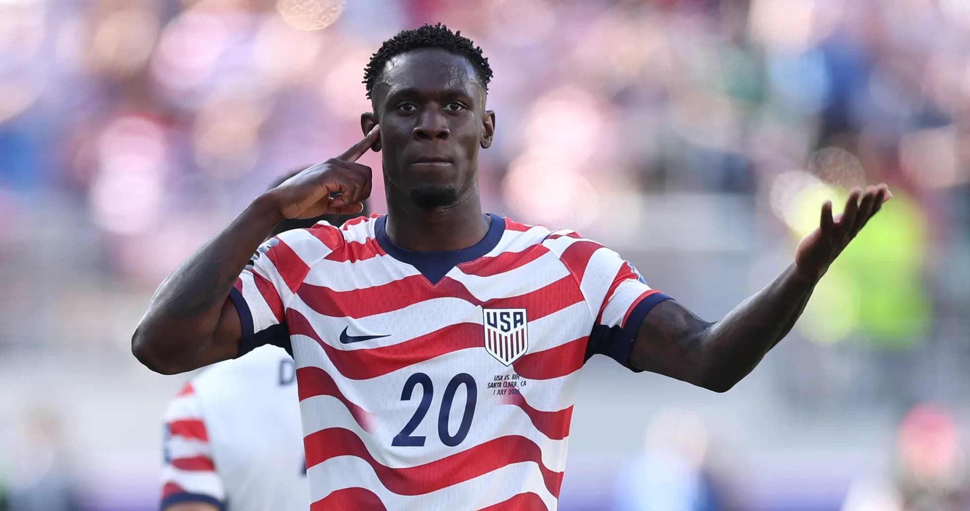 Player celebrating during USA vs Belgium match