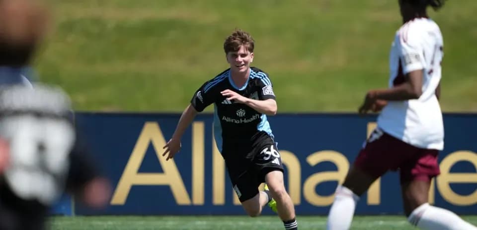 Minnesota United II player celebrating during match