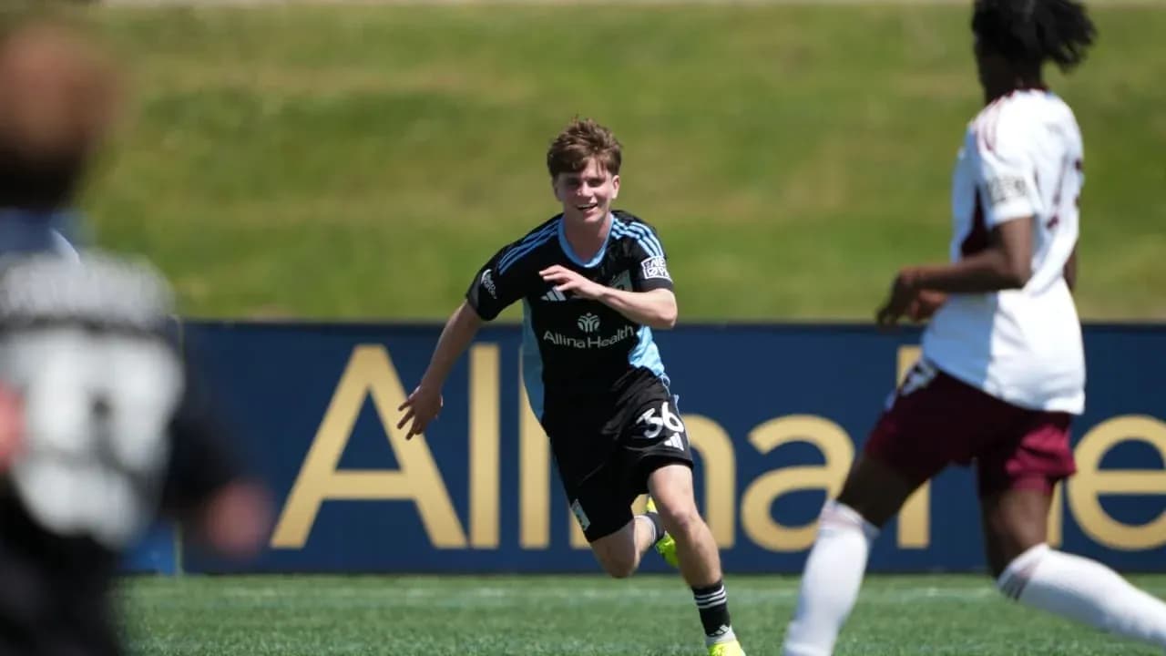 Minnesota United II player celebrating during match
