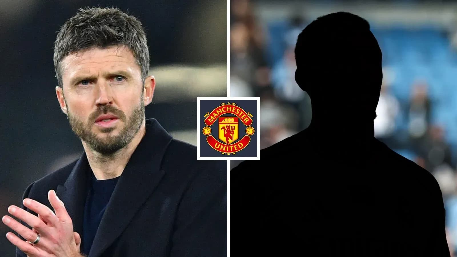 Michael Carrick and silhouette of a player with logo