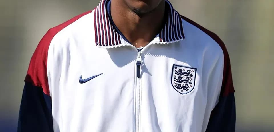 Player in England tracksuit during training session