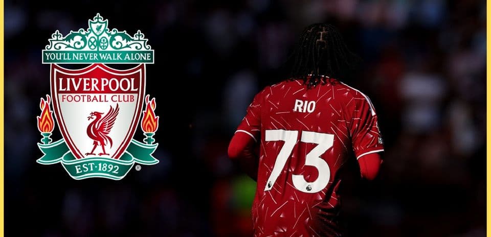 Player wearing Liverpool jersey with name Rio and number 73
