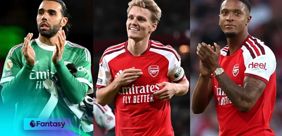 Three Arsenal players celebrating after a match