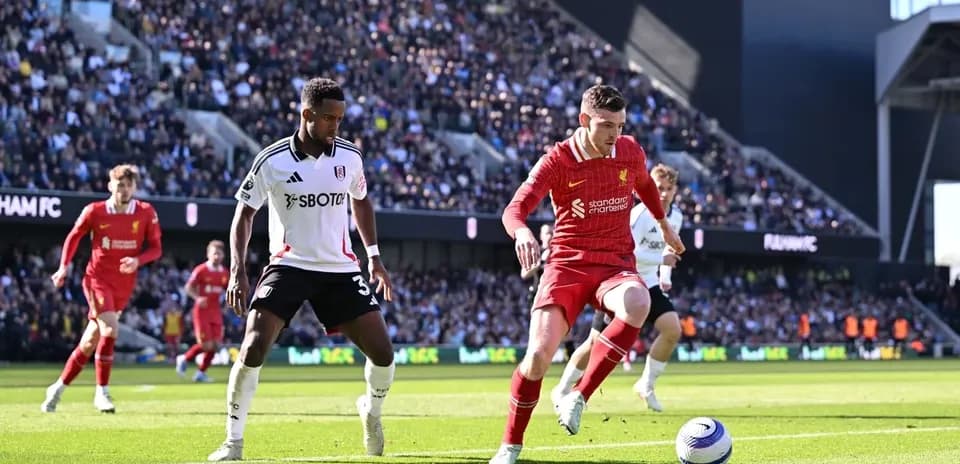 Liverpool player in action against Fulham
